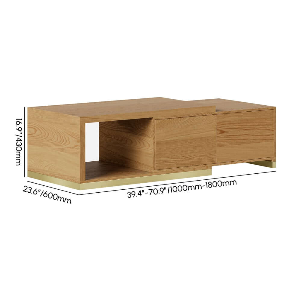 Modern Extendable Coffee Table With Gold Base Dimensions