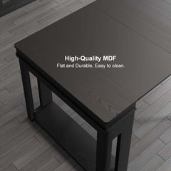 Modern Extendable Dining Table With Walnut Metal Base