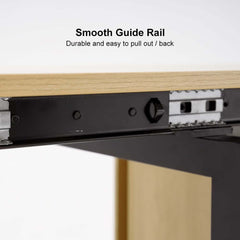 Modern Extendable Dining Table With Walnut Metal Base