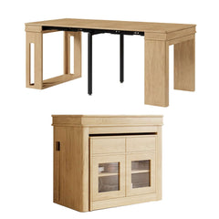 Modern Extendable Dining Table With Walnut Metal Base