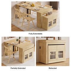 Modern Extendable Dining Table With Walnut Metal Base