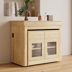 Modern Extendable Dining Table With Walnut Metal Base