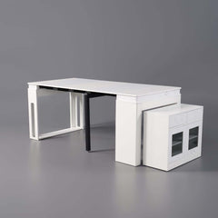 Modern Extendable Dining Table With Walnut Metal Base