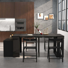 Modern Extendable Dining Table With Walnut Metal Base