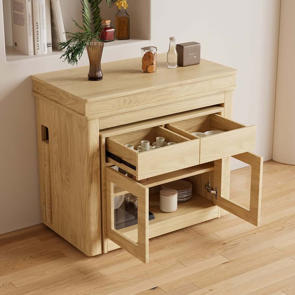 Modern Extendable Dining Table With Walnut Metal Base