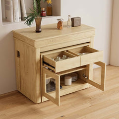 Modern Extendable Dining Table With Walnut Metal Base