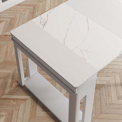 Modern Extendable Dining Table With Walnut Metal Base