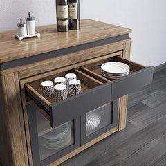 Modern Extendable Dining Table With Walnut Metal Base