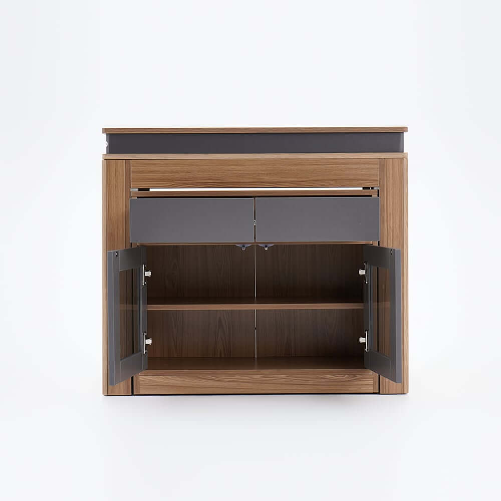 Modern Extendable Dining Table With Walnut Metal Base