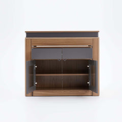 Modern Extendable Dining Table With Walnut Metal Base