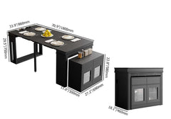 Modern Extendable Dining Table With Walnut Metal Base Dimensions