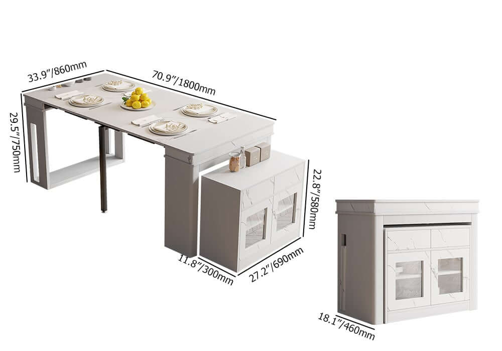 Modern Extendable Dining Table With Walnut Metal Base Dimensions