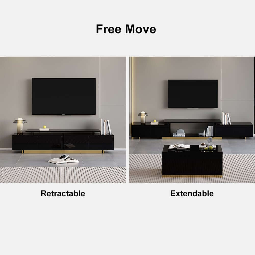 Modern Extendable Stainless Steel TV Stand