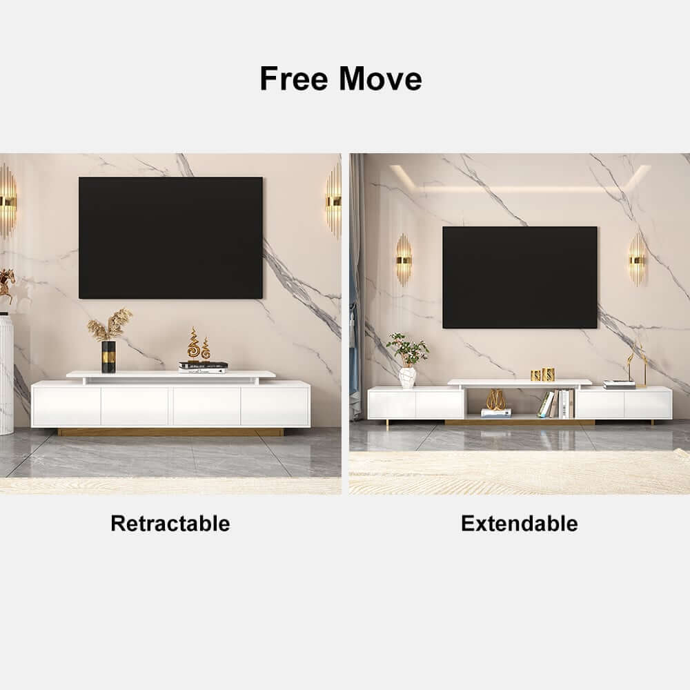 Modern Extendable Stainless Steel TV Stand