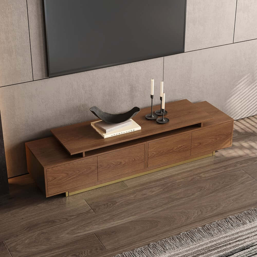Modern Extendable Stainless Steel TV Stand