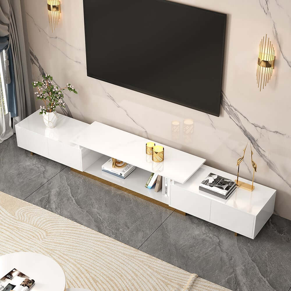 Modern Extendable Stainless Steel TV Stand