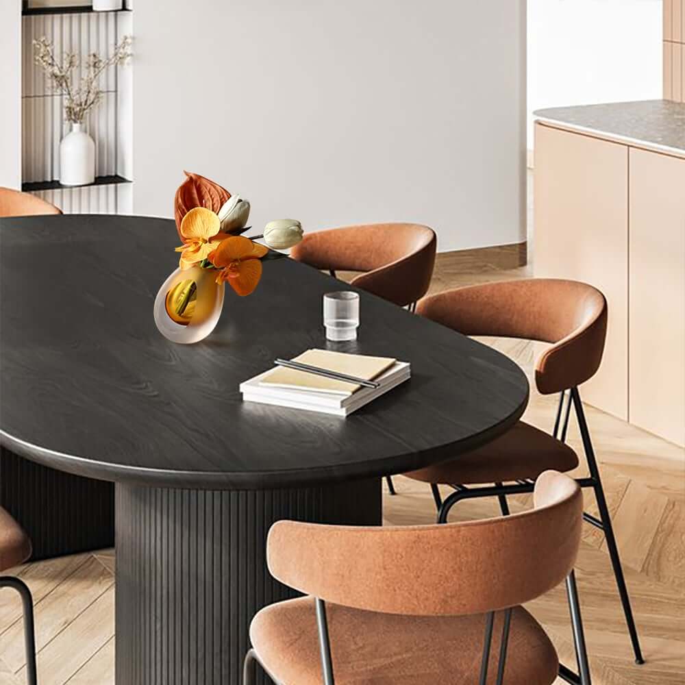 Modern Fabric Faux Floral Arrangement with Clear Glass Planter