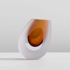 Modern Fabric Faux Floral Arrangement with Clear Glass Planter