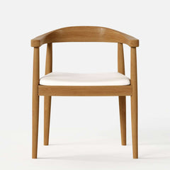 Modern Faux Leather Arm Chair With Ash Wood Frame