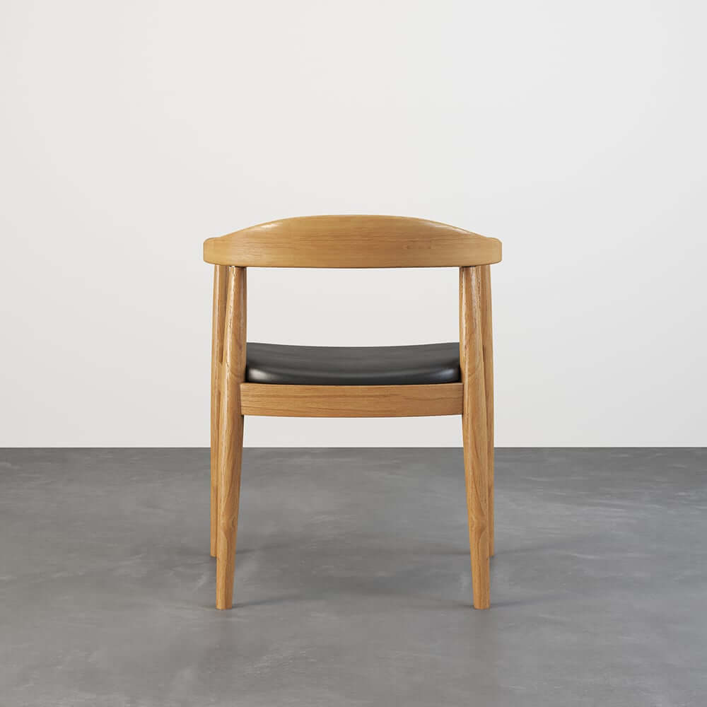 Modern Faux Leather Arm Chair With Ash Wood Frame