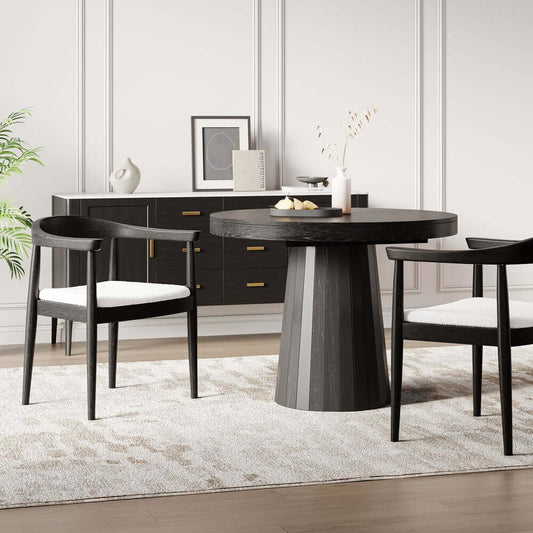 Modern Faux Leather Arm Chair With Ash Wood Frame