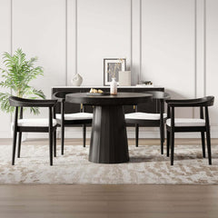 Modern Faux Leather Arm Chair With Ash Wood Frame