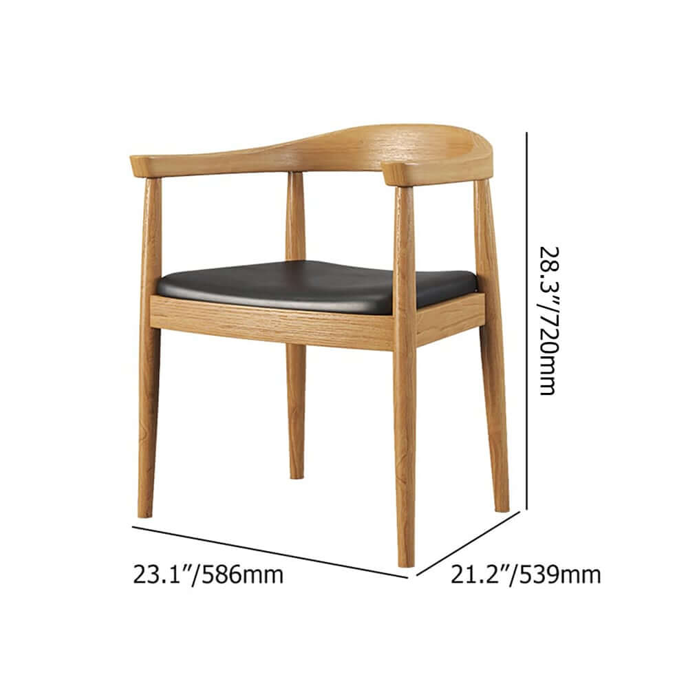 Modern Faux Leather Arm Chair With Ash Wood Frame Dimensions