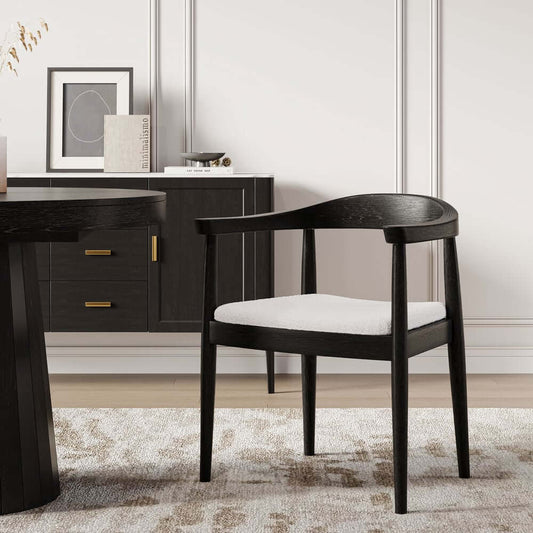 Modern Faux Leather Arm Chair With Ash Wood Frame Main Product Image