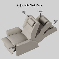 Modern Faux Leather Arm Chair With Headrest, Light Gray