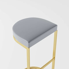 Modern Faux Leather Counter Stool With Gold Legs