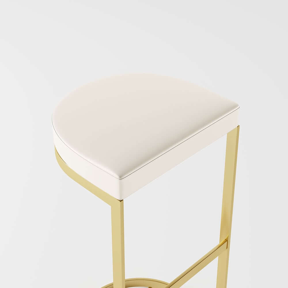 Modern Faux Leather Counter Stool With Gold Legs