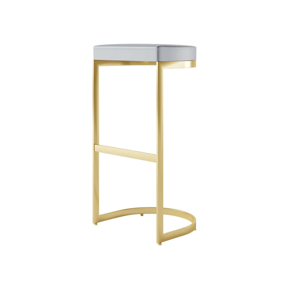 Modern Faux Leather Counter Stool With Gold Legs