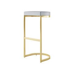 Modern Faux Leather Counter Stool With Gold Legs
