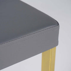 Modern Faux Leather Counter Stool With Gold Legs