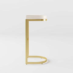 Modern Faux Leather Counter Stool With Gold Legs