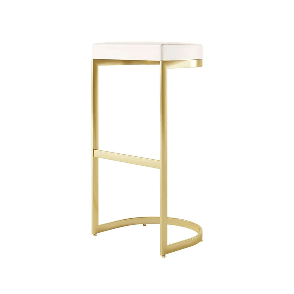 Modern Faux Leather Counter Stool With Gold Legs
