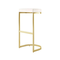 Modern Faux Leather Counter Stool With Gold Legs