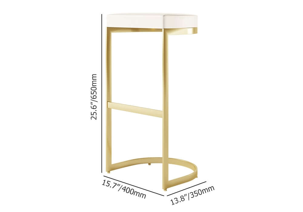 Modern Faux Leather Counter Stool With Gold Legs Dimensions