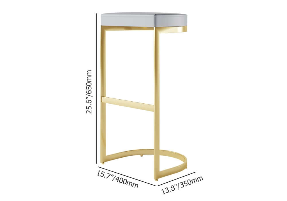 Modern Faux Leather Counter Stool With Gold Legs Dimensions