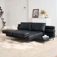 Modern Faux Leather Daybed Sofa With Square Arms