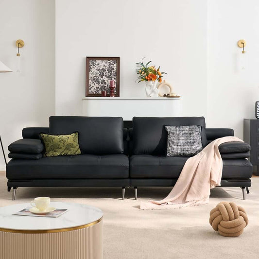 Modern Faux Leather Daybed Sofa With Square Arms Main Product Image