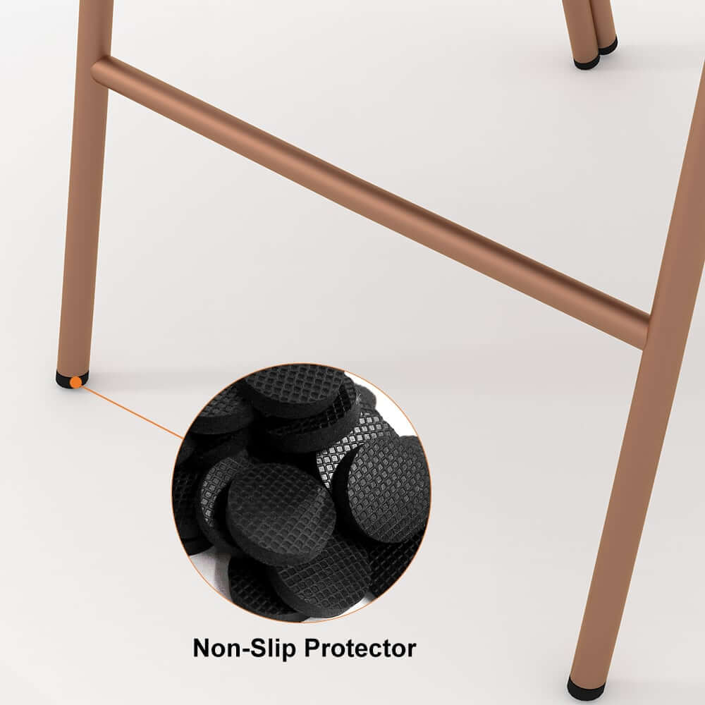 Modern Faux Leather Dining Chairs Set With Metal Legs