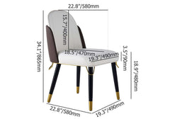 Modern Faux Leather Dining Side Chair Set Of 2 Dimensions