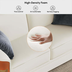 Modern Faux Leather Living Room Set, 3 Pieces, Stainless Steel