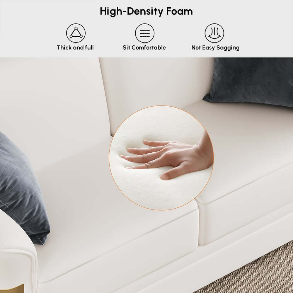 Modern Faux Leather Living Room Set, 3 Pieces, Stainless Steel