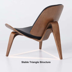 Modern Faux Leather Lounge Chair With Walnut Legs