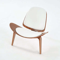 Modern Faux Leather Lounge Chair With Walnut Legs