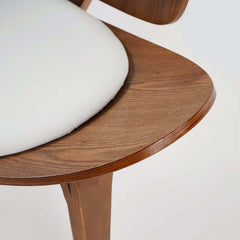Modern Faux Leather Lounge Chair With Walnut Legs
