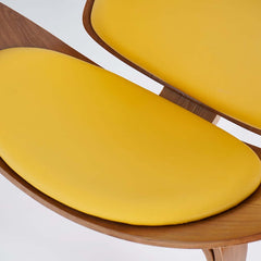 Modern Faux Leather Lounge Chair With Walnut Legs