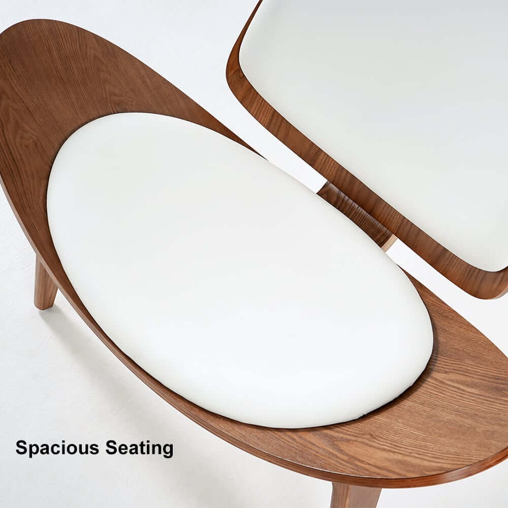 Modern Faux Leather Lounge Chair With Walnut Legs